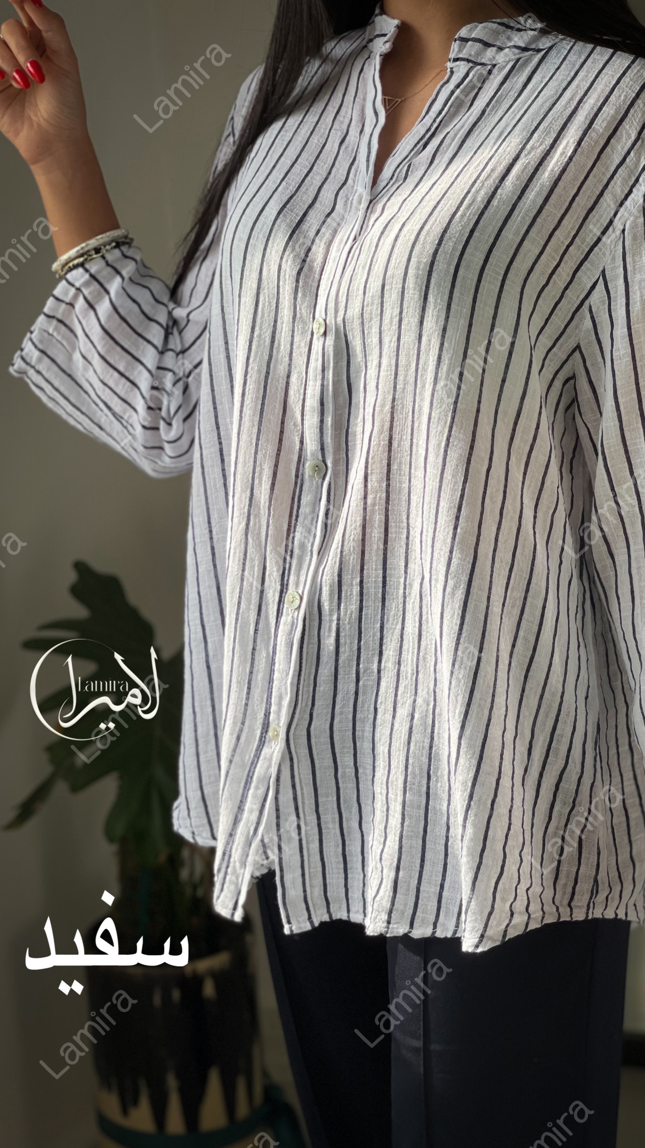شومیز-لینن-ایتالیایی-راه-راه-1