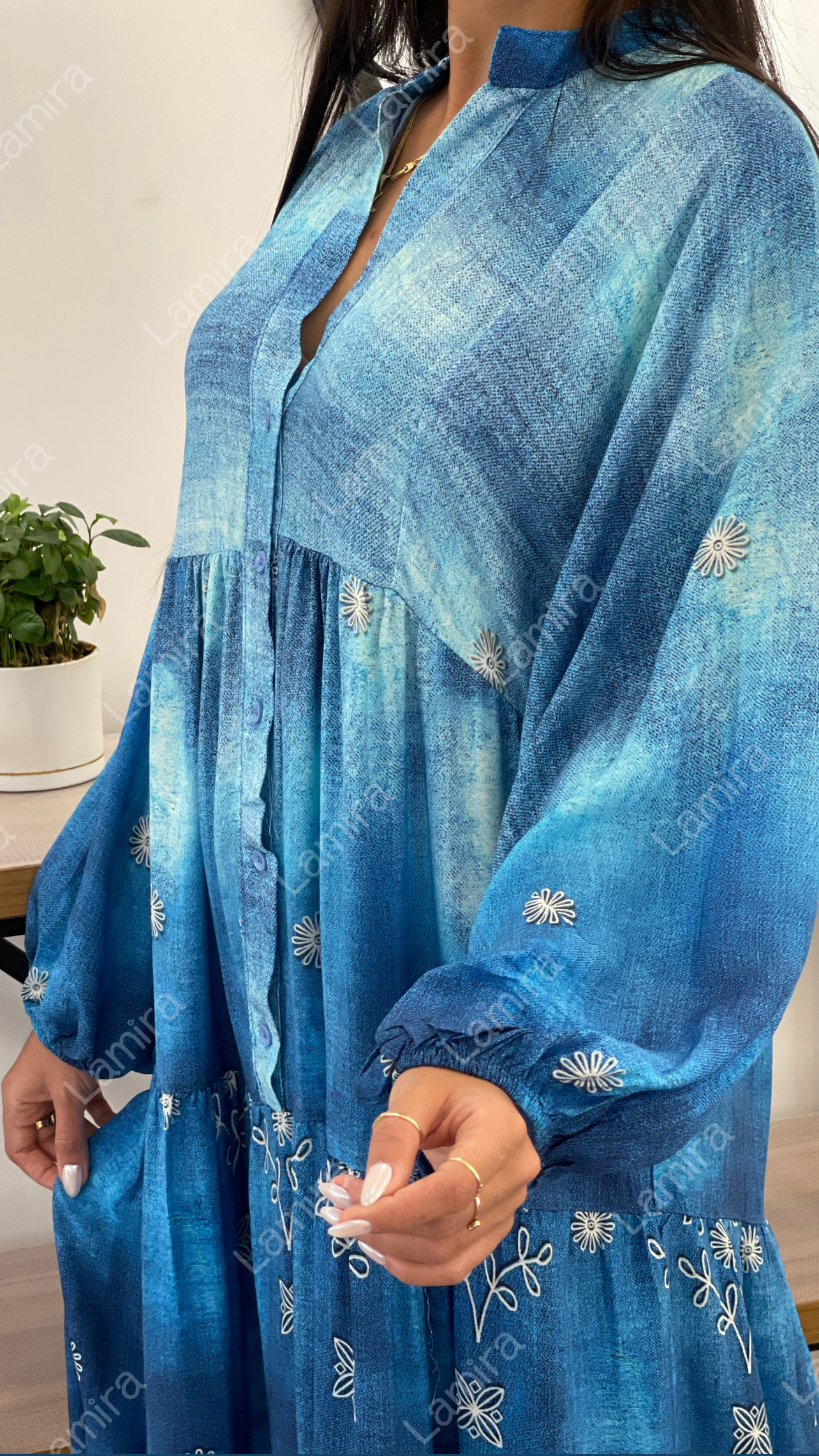 پیراهن-ساحلی-نخی-ترک-طرح-اقیانوسی