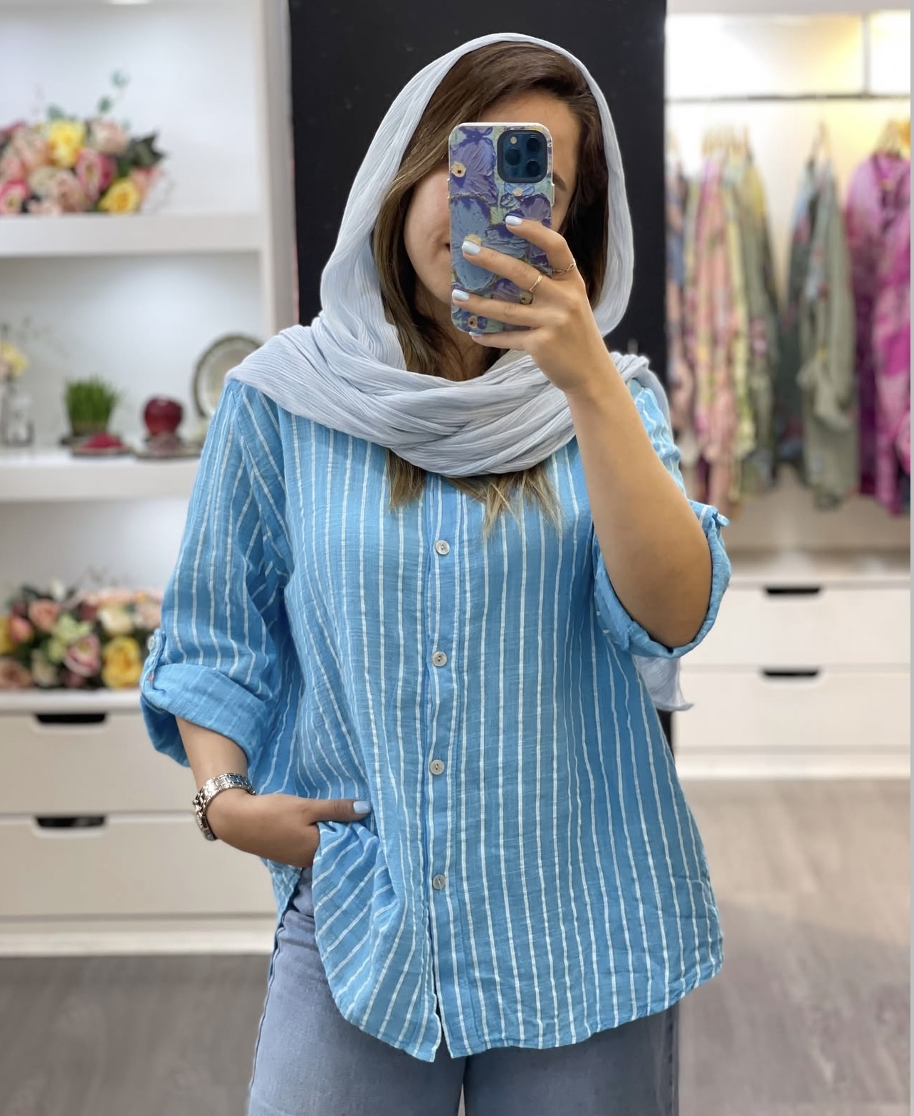 شومیز-لینن-ایتالیایی-راه-راه-1